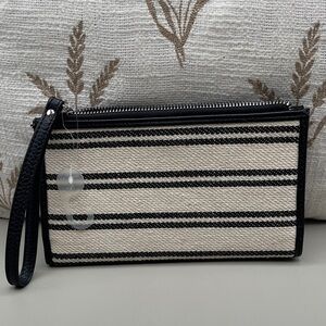 Unbranded Classic Striped Black and White Wristlet